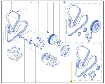 Renault OE 7701476644 ZESTAW PASKA OSPRZĘTU