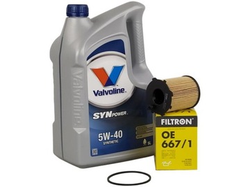 VALVOLINE SYNPOWER 5W40 5L+FILTR OLEJU OE667/1