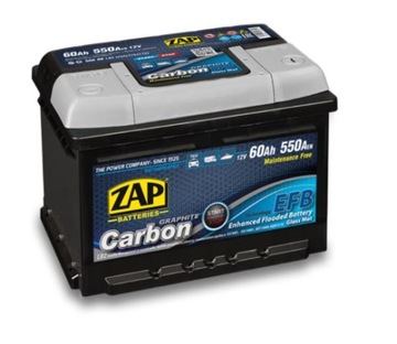 Akumulator 12V 60Ah 550A ZAP Carbon EFB 56008