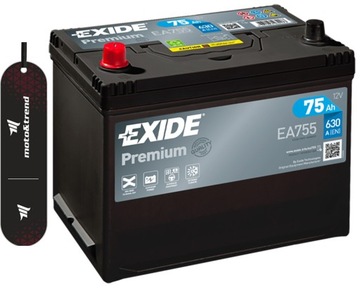 Батарея EXIDE PREMIUM L+ 75AH/630A EA755