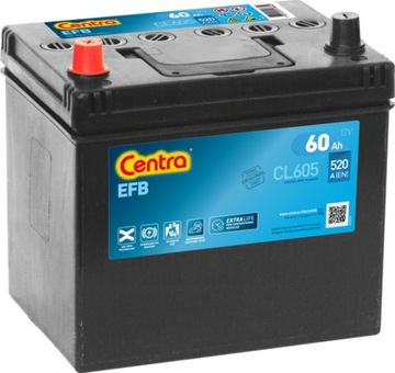 CENTRA AKUMULATOR 60AH/520A 12V +P CL605