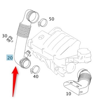 ВПУСКНА ТРУБА ДЛЯ ПОВІТРЯНОГО ФІЛЬТРА A B КЛАС MERCEDES