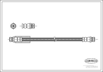 CORTECO Задній гальмівний шланг AUDI A3 SEAT ALTEA