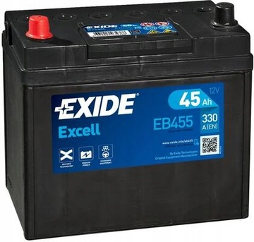 AKUMULATOR EXIDE EXCELL 45Ah 330A EB455 L+