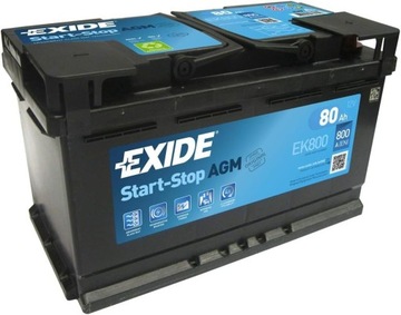Exide EK800 12V 80AH 800A AGM VRLA автомобільний акумулятор Mini 6121755719