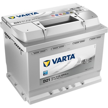 Батарея 61ah 600A P + Varta Silver D21