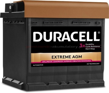 Akumulator Duracell EXTREME DE50 AGM 12V 50Ah 540A