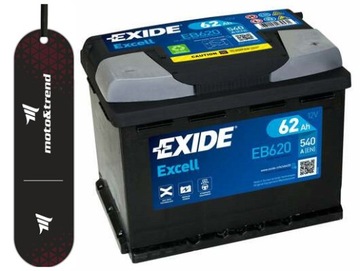 АКУМУЛЯТОР EXIDE EXCELL P + 62AH / 540A EB620