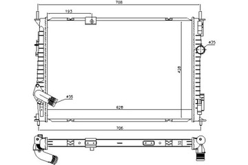 NISSENS РАДІАТОР ВОДЯНОГО ДВИГУНА + ХАЛЯВА 