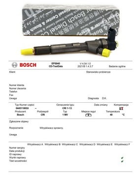Уприскування Bosch 0445110059 Гарантія Відновлений
