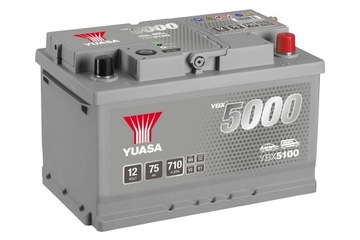 АКУМУЛЯТОР YUASA 5000 YBX5100 75AH 710A P+