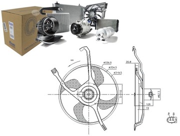 ВЕНТИЛЯТОР РАДИАТОРА (КОМПЛ. С корпусом) CITROEN C2 C