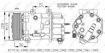 32772 / NRF компресор кондиціонера CITROEN C4 04-