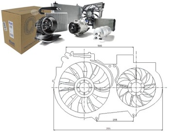 WENTYLATOR CHŁODNICY (Z OBUDOWĄ) AUDI A4 A6 SEAT E