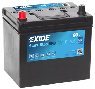 Exide EL605 Akumulator EFB 60Ah 520A