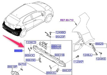 Wzmocnienie zderzaka tylnego Kia Rio IV