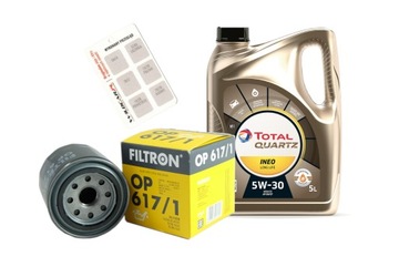 Filtr OP 617/1 + Olej 5W30 Total LL Hyundai Kia