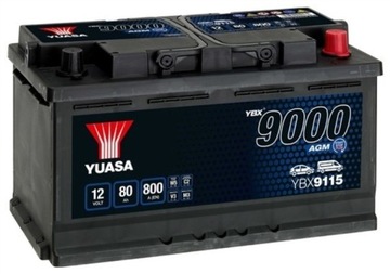 Акумулятор Yuasa AGM 80AH 800A YBX9115 DOJ + WYM LDZ