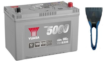 AKUMULATOR YBX5335 YUASA 100AH 830A P+ SILVER