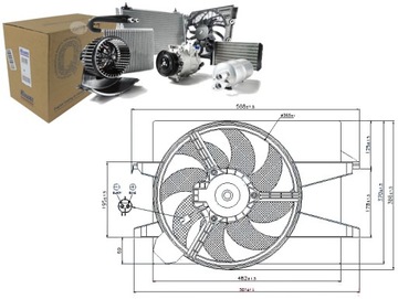 WENTYLATOR CHŁODNICY (Z OBUDOWĄ) FORD FIESTA V FUS