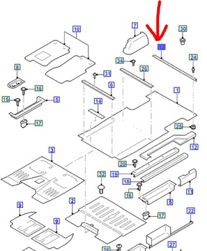 ПЛАСТИНА ЗАДНЬОГО КРАЮ ДВЕРЕЙ FORD TRANSIT 2000-14