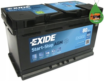 EXIDE START STOP AGM EK800 80AH 800A P+