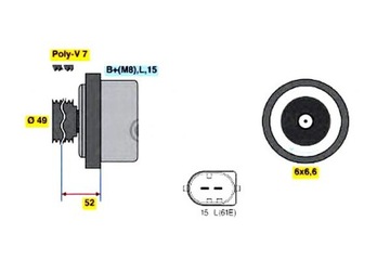 Генератор змінного струму (14V 150A) BMW 5 (E39) 7 (E38) X5 (E53)