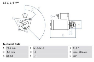 BOSCH 0 986 025 960 стартер