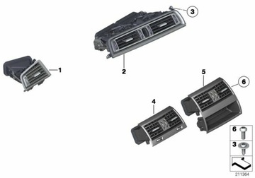 Центральна вентиляційна решітка заднього BMW F10 F11 New