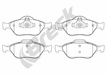 ГАЛЬМІВНІ КОЛОДКИ ПЕРЕДНІЙ BRECK FORD FUSION 1.4 LPG