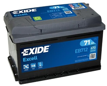 Akumulator Exide EB712 Excell 12V 71AH 670A(EN) R+