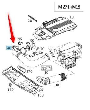Повітропровід впускної труби MERCEDES M271 стиснення