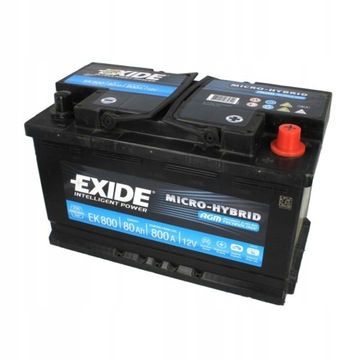 Akumulator EXIDE START&STOP AGM 80Ah 800A P+