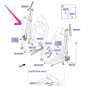 Правый передний ремень безопасности Kia Rio IV