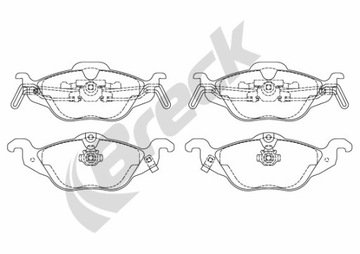 ГАЛЬМІВНІ КОЛОДКИ ПЕРЕДНІ BRECK OPEL ASTRA G 1.6 84KM 62KW