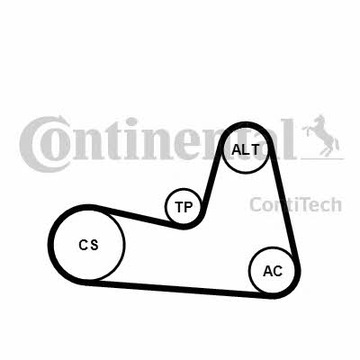 Поліклиновий ремінь, комплект Contitech 6pk1200k2