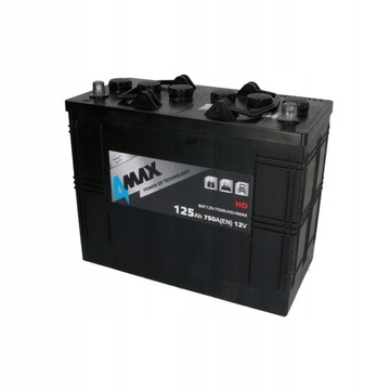 Akumulator 4MAX 12V 125Ah 750A P+ BAT125/750R/HD/4