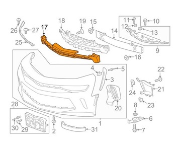 БАМПЕР CHEVROLET CAMARO 2016 - 23386456