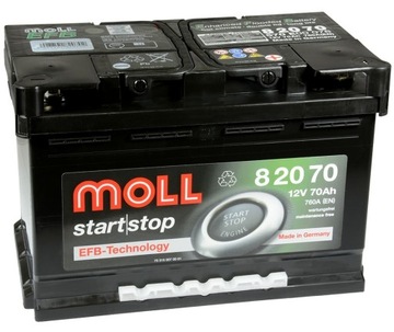 Акумуляторна батарея Moll 70AH 760A EFB