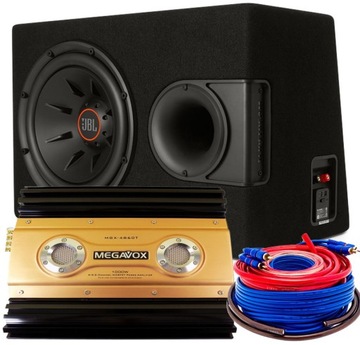 JBL SKRZYNIA TUBA BASOWA 1100W KABLE WZMACNIACZ