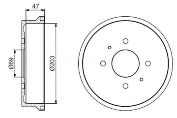 ЗАДНИЕ ТОРМОЗНЫЕ БАРАБАНЫ MITSUBISHI COLT 1,1-1,5 DI-D 0