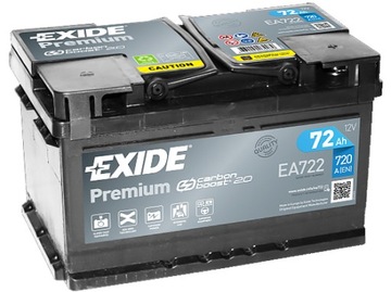 АККУМУЛЯТОРНАЯ БАТАРЕЯ EXIDE PREMIUM 72AH 720A 72 НОВАЯ МОДЕЛЬ