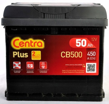 AKUMULATOR CENTRA PLUS 50AH 450A 50 AH