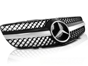 GRILL MERCEDES SL R230 01-06 STYLE BLACK CHROME