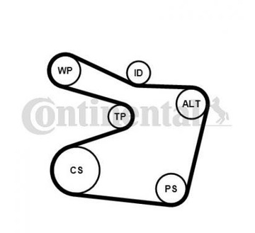 CONTITECH MICRO-V РЕМІНЬ КОМПЛЕКТ 6PK1555K1