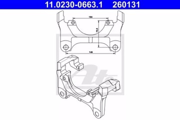 ATE11.0230-0663.1 ХОМУТ ПЕРЕДНІЙ SKODA SUPERB II 08 -