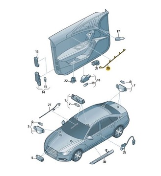 Подсветка молдинг двери ПД л AUDI A6 C7