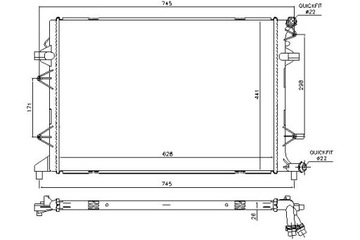 РАДІАТОР ДВИГУНА SKODA YETI VW BEETLE CADDY ALLTR