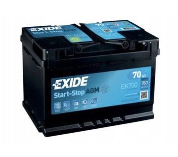 Акумулятор EXIDE AGM 70AH 760A EK700