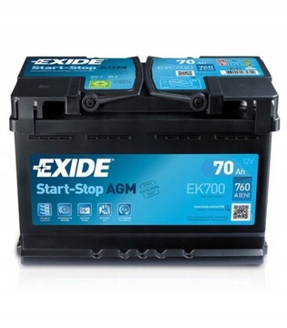 EXIDE AGM 70Ah 760A START STOP P+ EK700